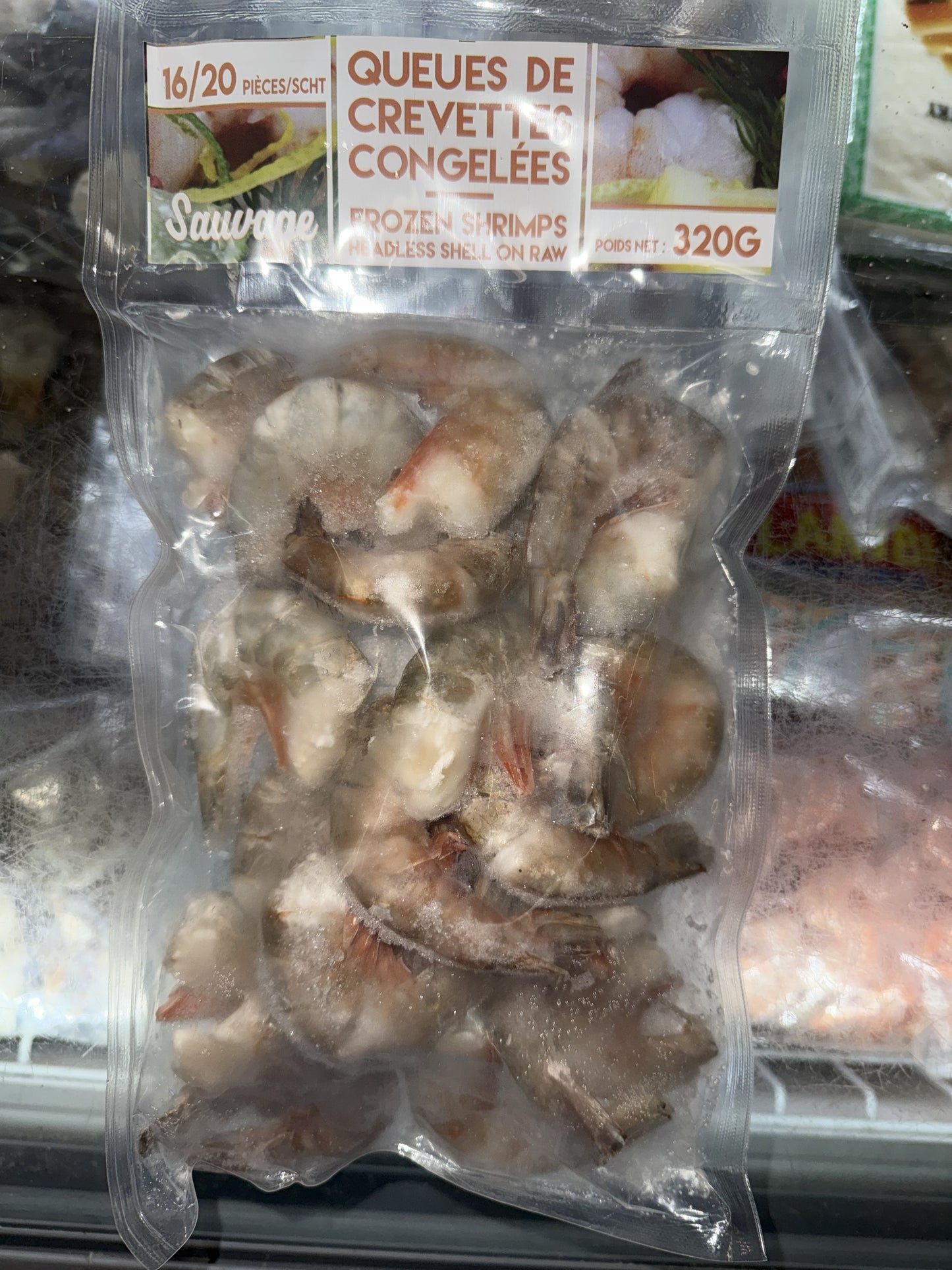 Queues de grosses Crevette congelées (16/20) 320 g