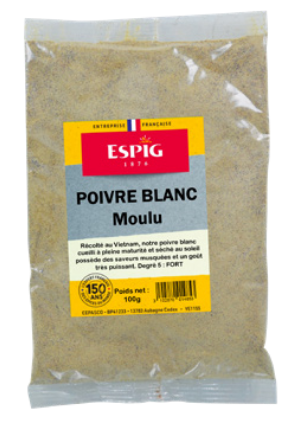 Épices Espig Poivre blanc moulu - 100g