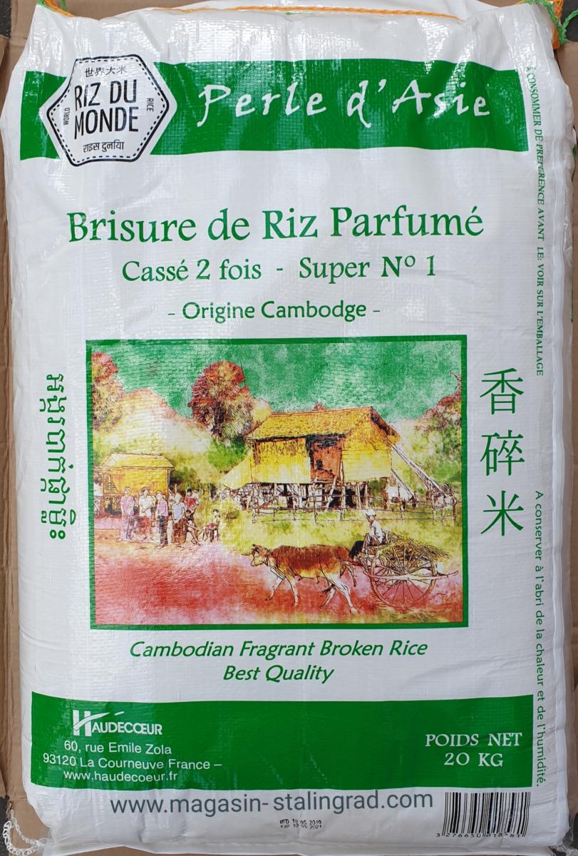 Brisure de riz parfumé cassé 2 fois - Perle d'Asie (20kg)