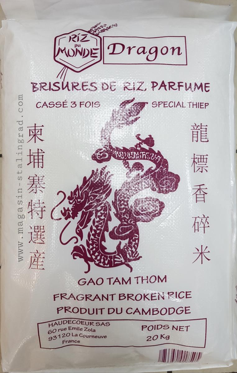 Riz parfumé cassé 3 fois (20kg)