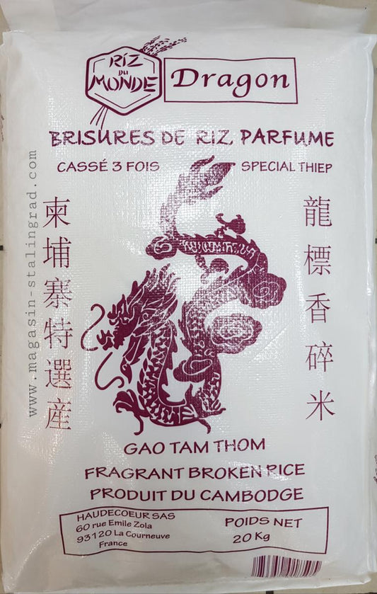 Riz parfumé cassé 3 fois (20kg)