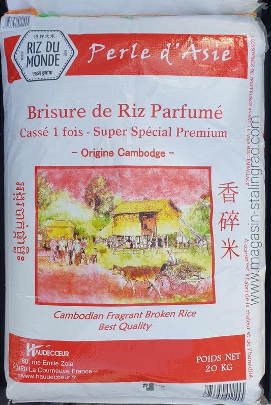 Brisure de riz parfumé perle d'Asie cassé 1 fois (20kg)