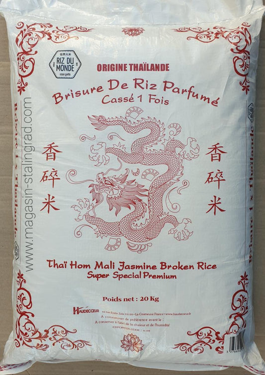 Brisure de riz parfumé cassé 1 fois Dragon Thaïlande