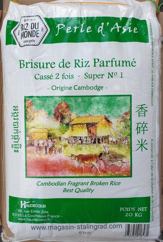 Brisure de riz perle d'Asie cassé 2 fois (20kg)